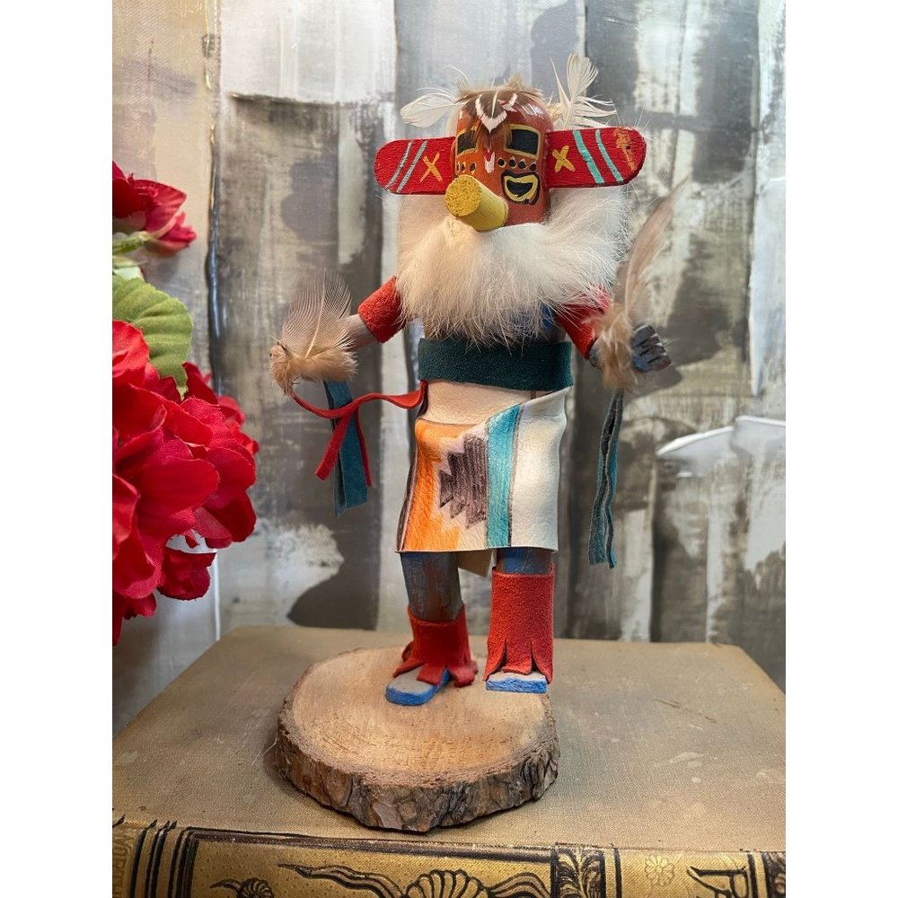 Native American Navajo Kachina Katsina Doll Figure Hand Made Artist Signed 7"